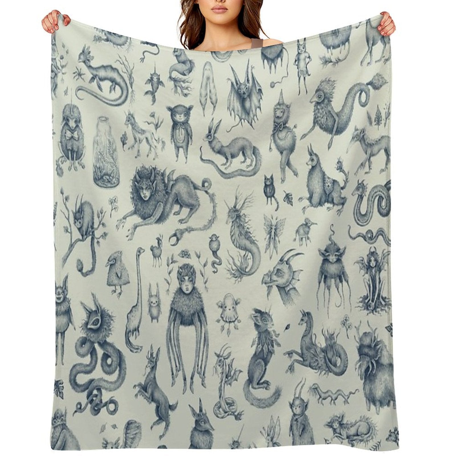 Beings And Creatures Premium Throw Blanket