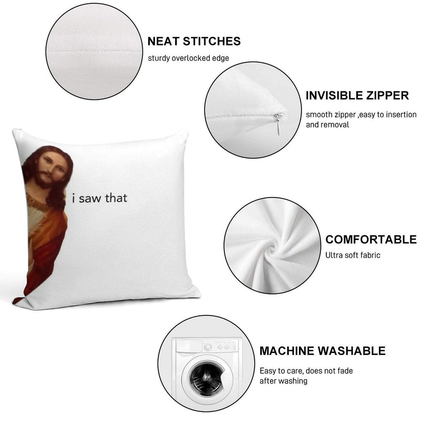 Jesus I Saw That Soft Fade-Resistant Throw Pillow