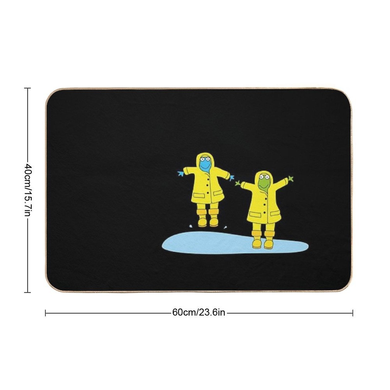 Frogs Splashing in The Rain  Fade-Resistant Bath Mat