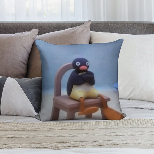 Angry Pingu Soft Multiple Sizes Throw Pillow