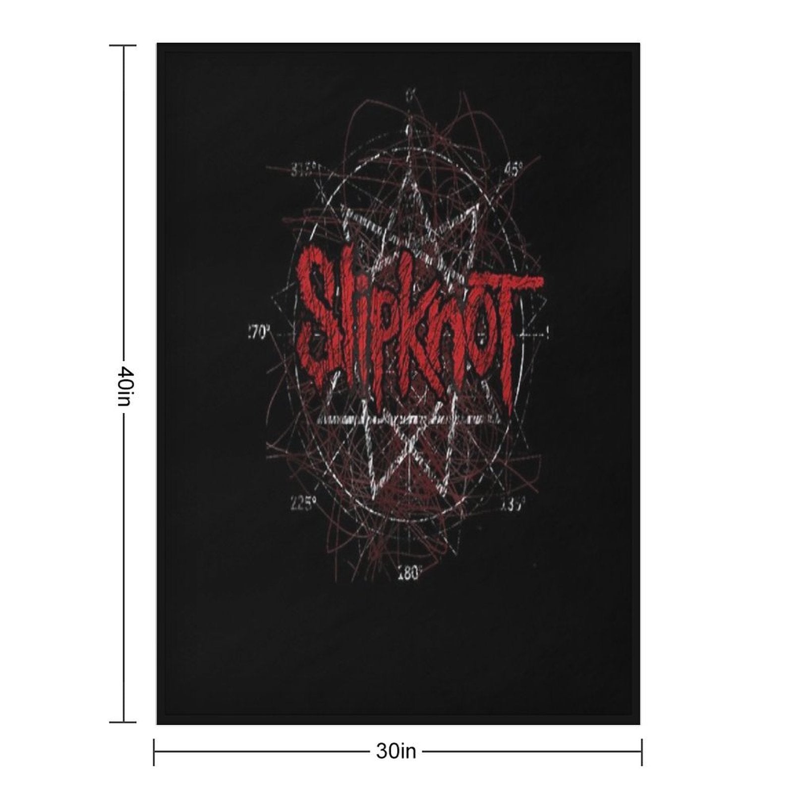 S-l-i-p-k-n-o-t Band Scribble Star Logo Plush Throw Blanket