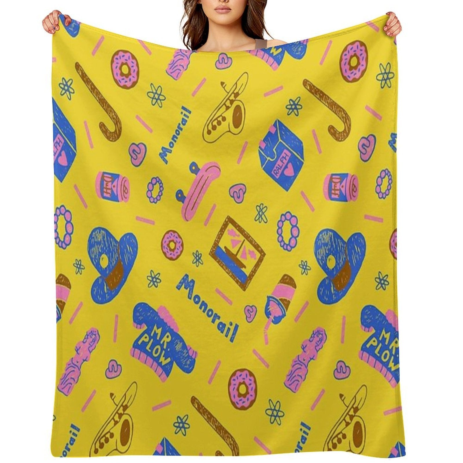 Comprehensive Simpsons Pattern Premium Throw Blanket