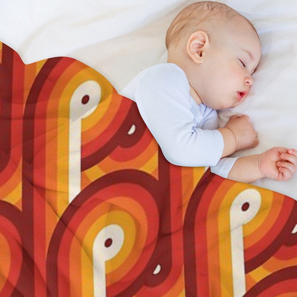 Disco Circles Geometric Pattern – “The Rogue” Palette Lightweight Throw Blanket