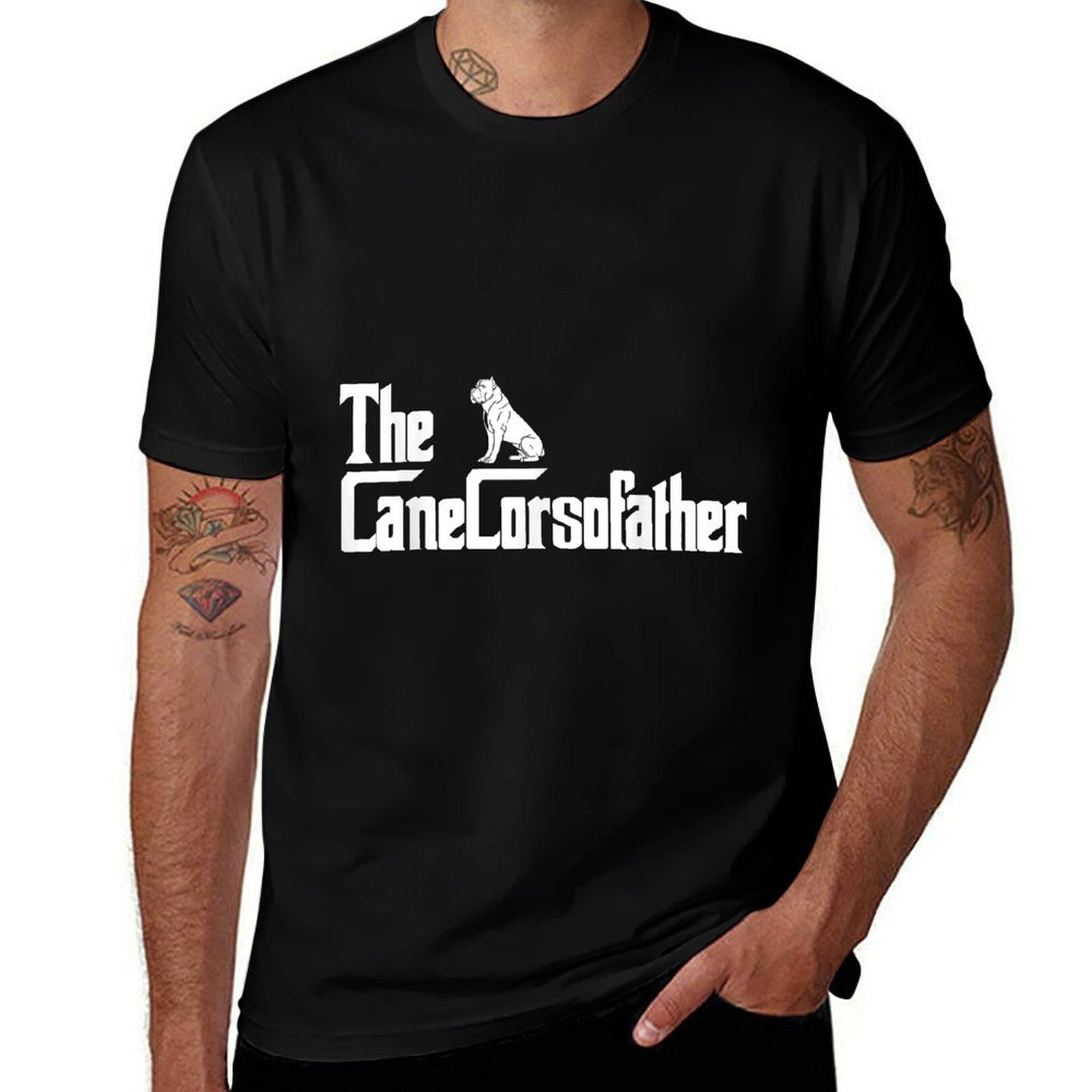The CaneCorsoFather Funny Cane Corso Dog Dad Men Gifts  Heathered Texture T-Shirt