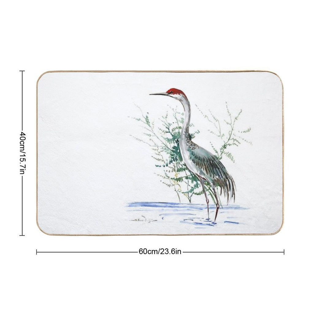 Sandhill Crane  Dirt-Trapping Bath Mat