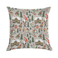 Cozy Cabin  Light Grey Soft High-Density Material Throw Pillow