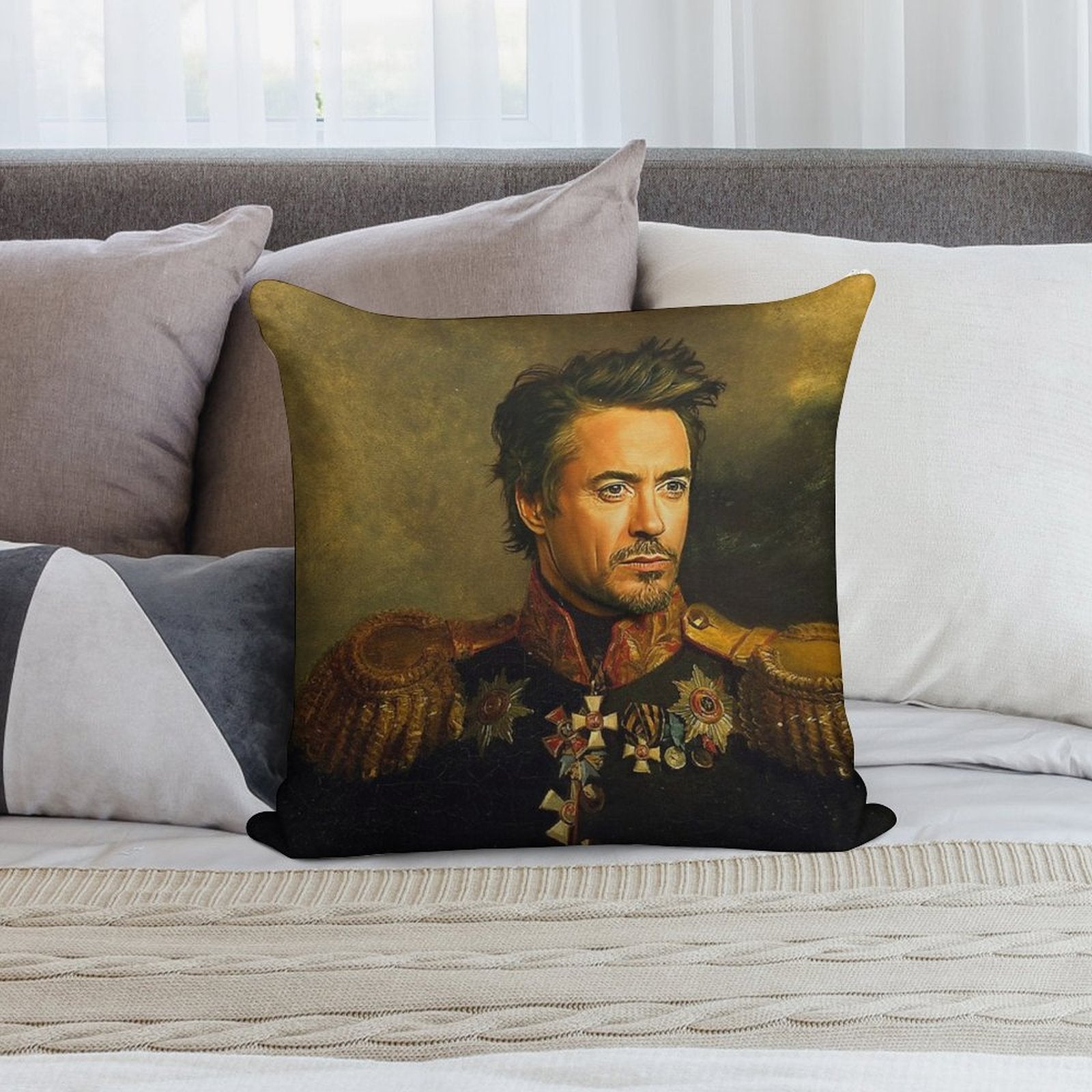 Robert Downey Jr - Replaceface Soft Gift Ready Throw Pillow