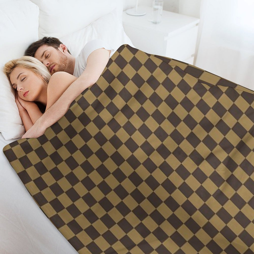 Stylish Checkered Pattern Small Squares Velvety-soft Throw Blanket