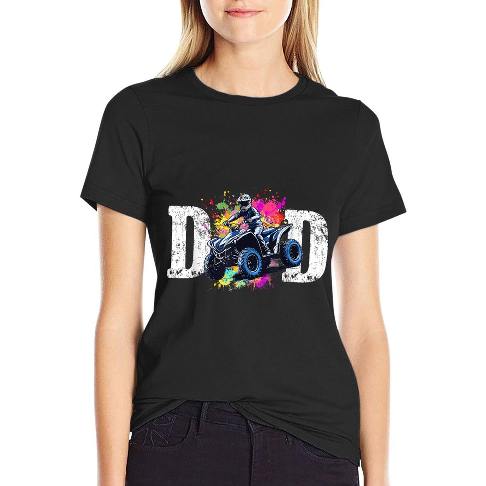 Dad ATV Dirt Bike Birthday ATV Racing 4 Wheeler Birthday  Versatile T-Shirt