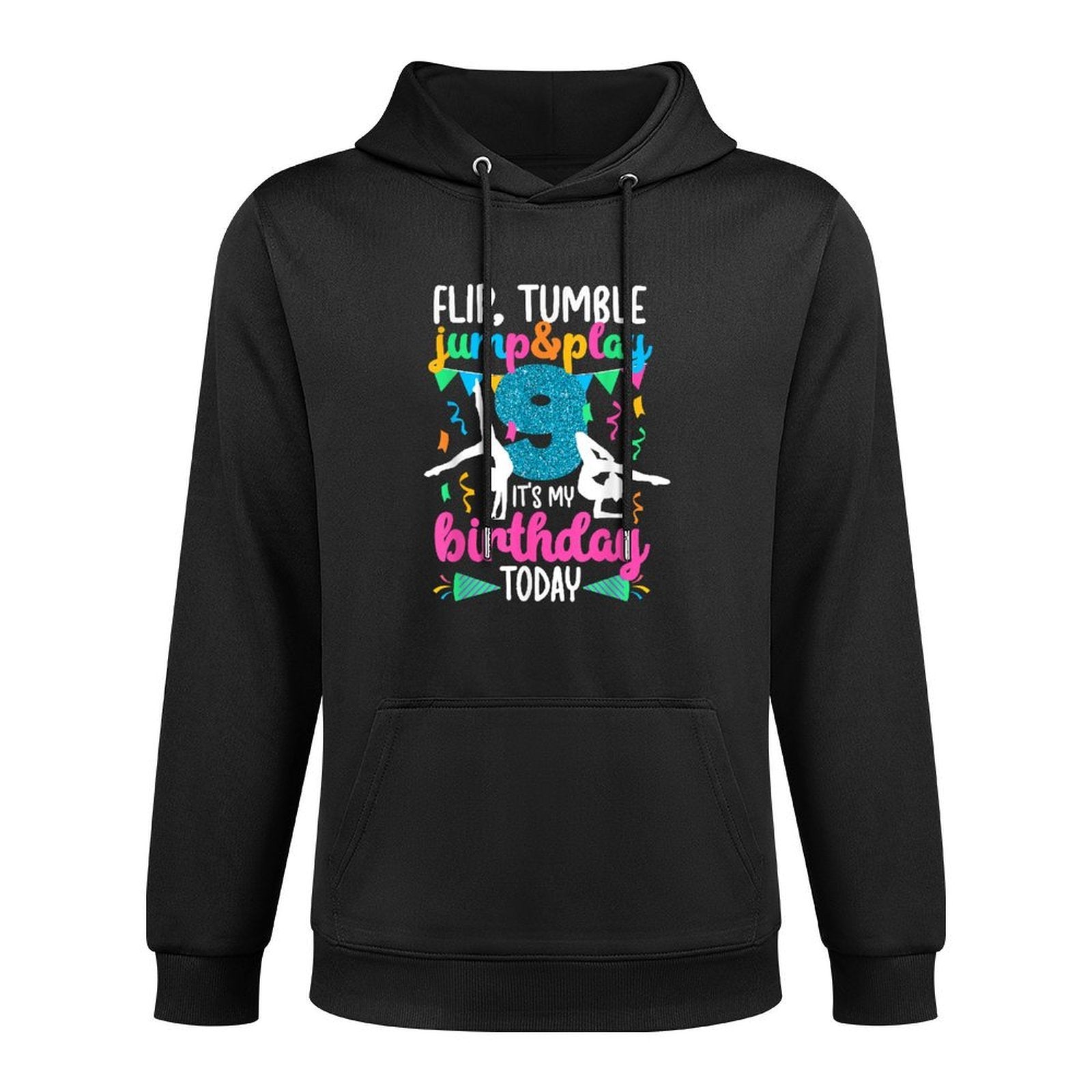 9th Birthday Gymnastics Girl Nine Year Old Gymnast Cotton-Polyester Blend Hoodie