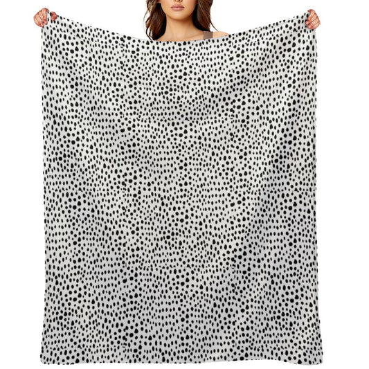Modern Black And White Hand Drawn Polka Dots Durable Throw Blanket