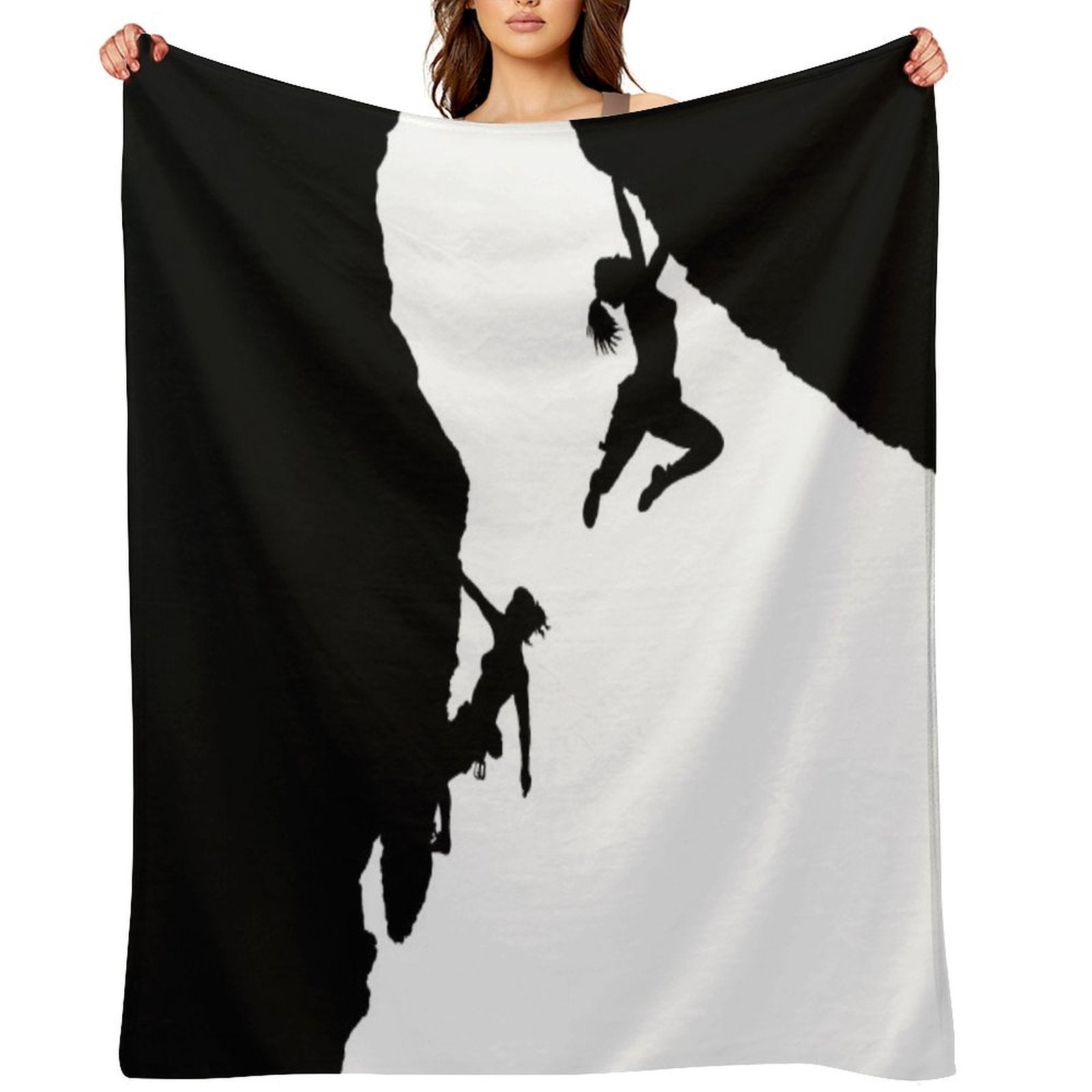 Women Rock Climbing Premium Throw Blanket