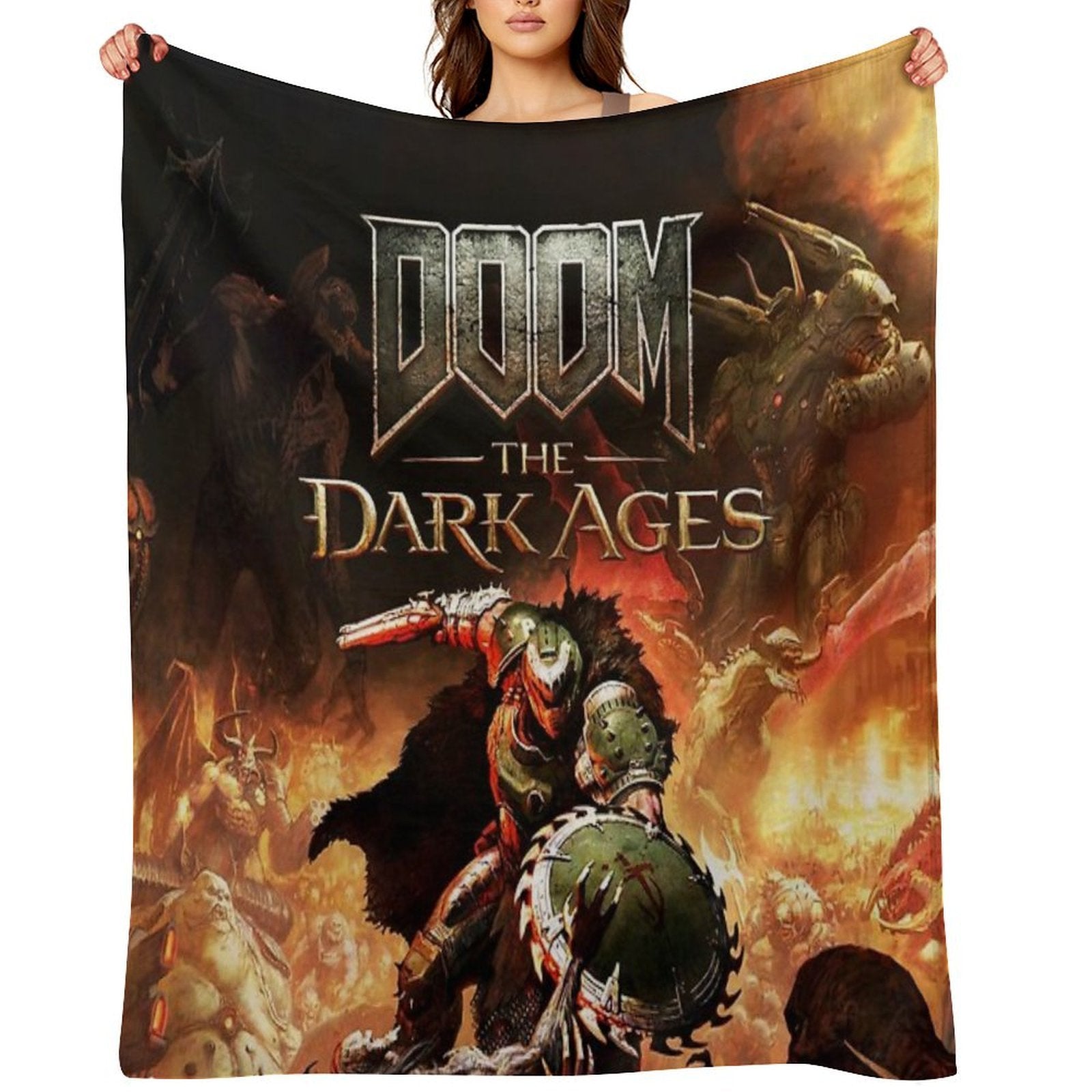 Doom The Dark Ages Video Game All-season Throw Blanket