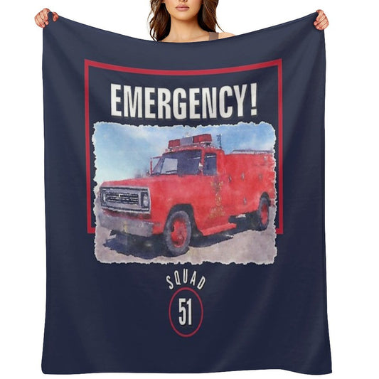 Emergency Squad 51 Truck Quick-dry Throw Blanket