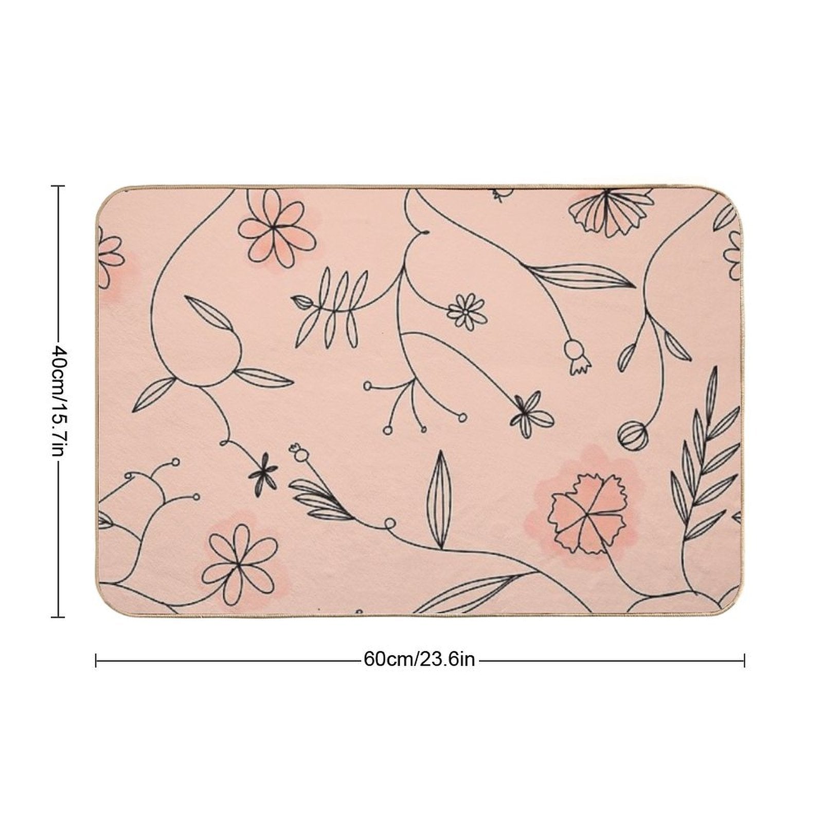 Pink Floral Boho Pattern  Long-Lasting Bath Mat