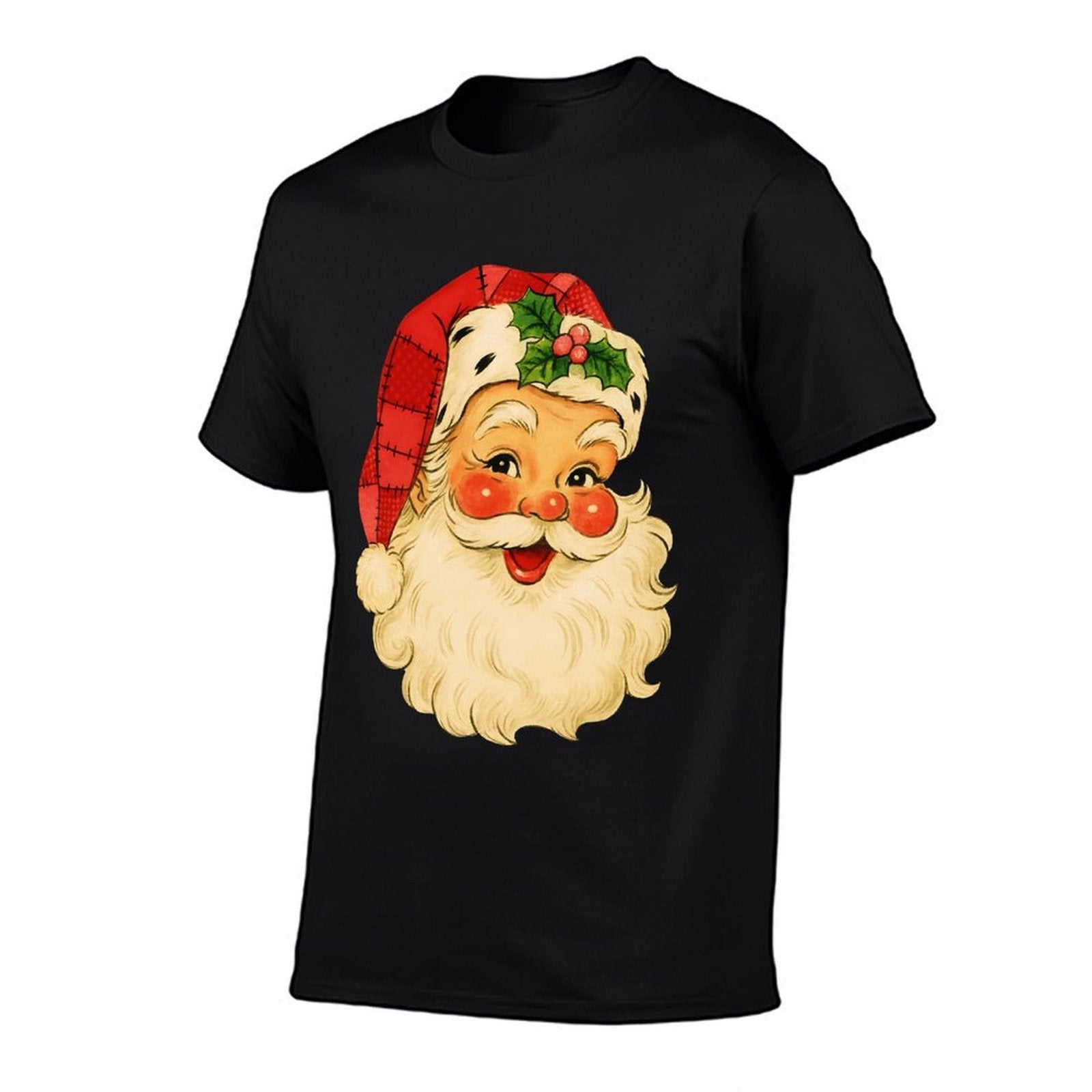 Vintage Santa Claus Face Retro Christmas Holiday  Slim-fit Cut T-Shirt