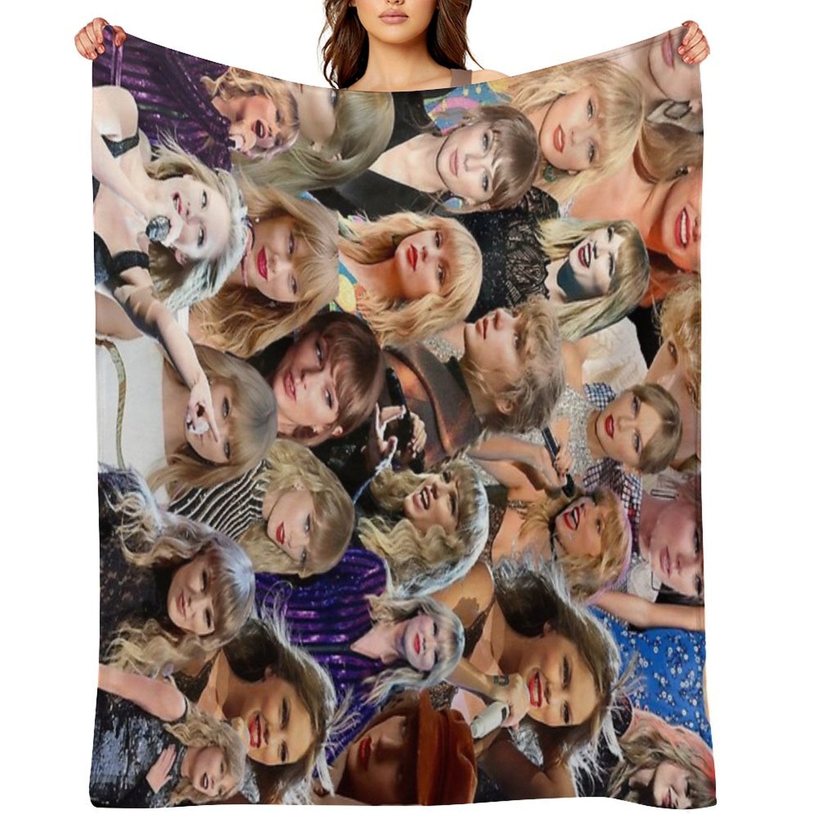 Taylor Photo Collage Anti-pilling Throw Blanket