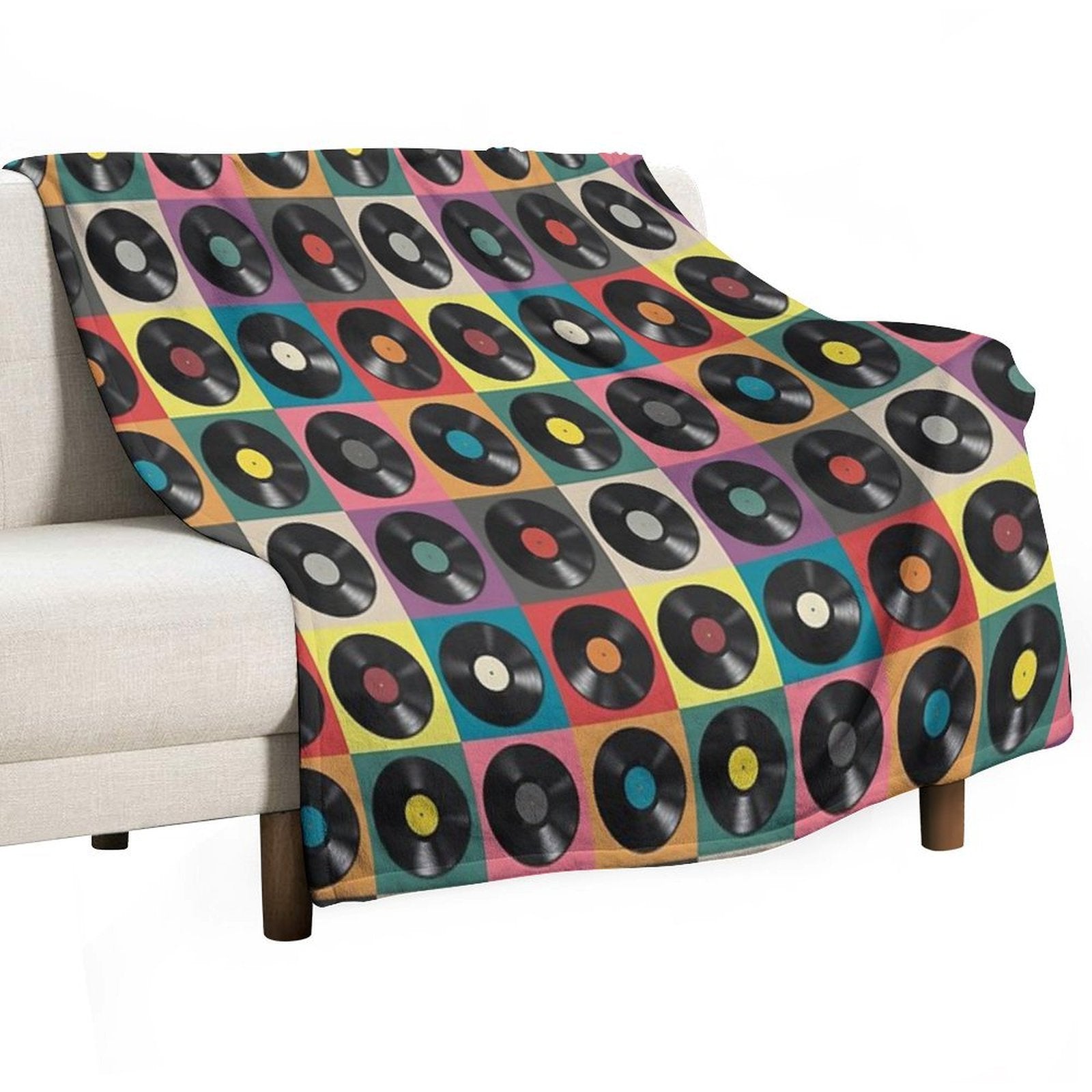 Discjockey Pattern  DJ Music Vinyl Turntables Travel-friendly Throw Blanket