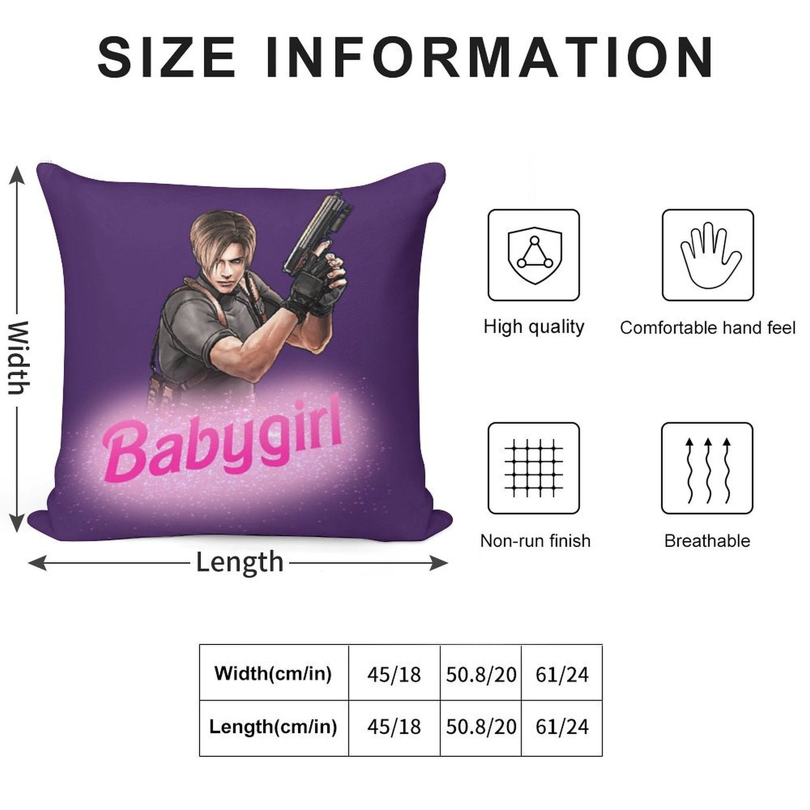 Leon Kennedy Babygirl Soft Anti-Pilling Throw Pillow