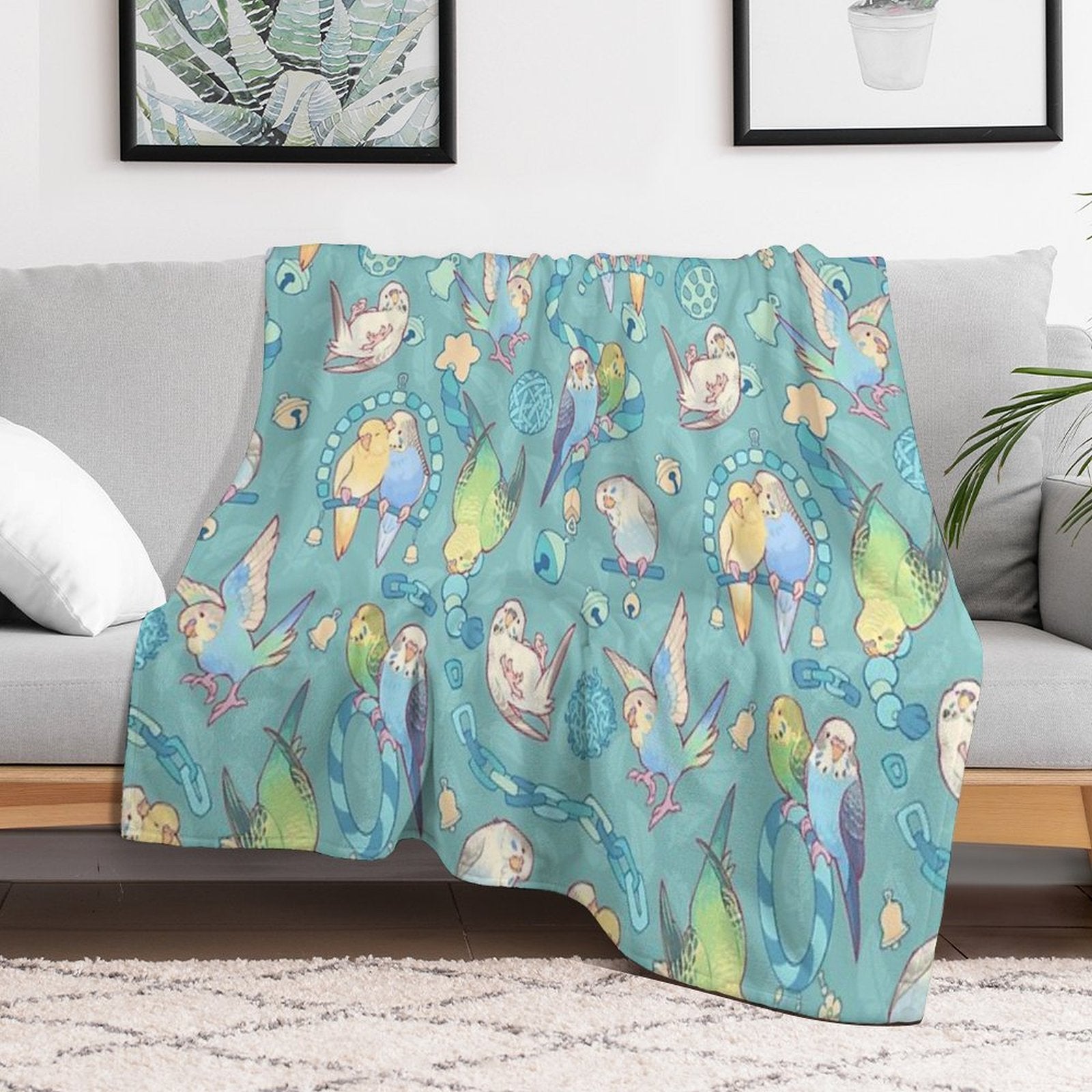 Budgie Bunch Bubblegum Ice Cream Flavored Plush Throw Blanket