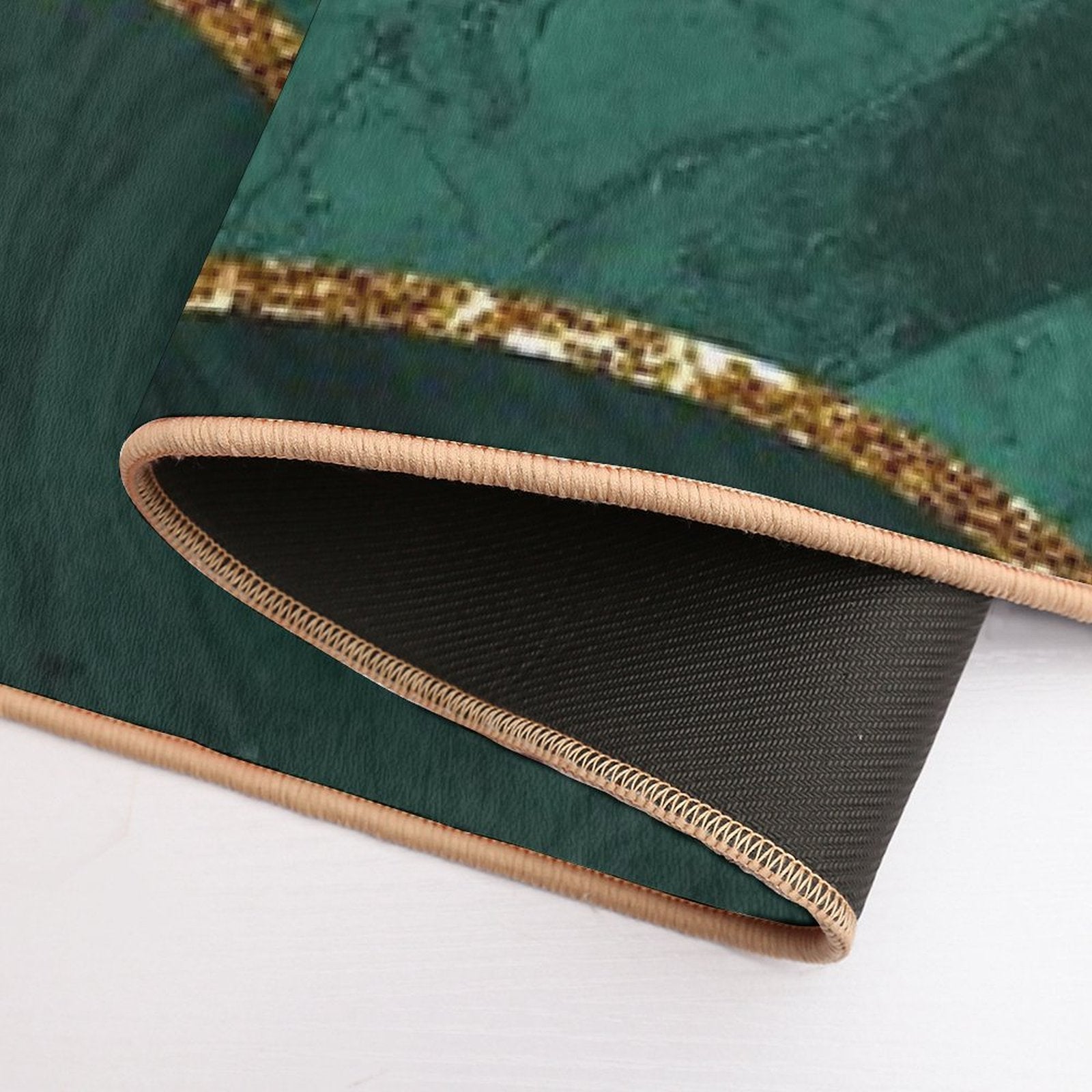 Organic Marbled Pattern Emerald Green  High-Traffic Bath Mat