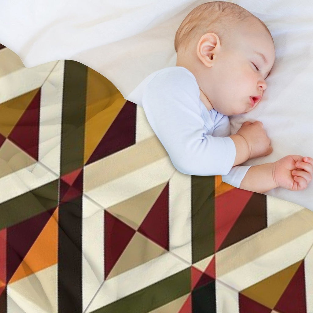 Retro Geometric Motif  Seamless Easy Care Throw Blanket