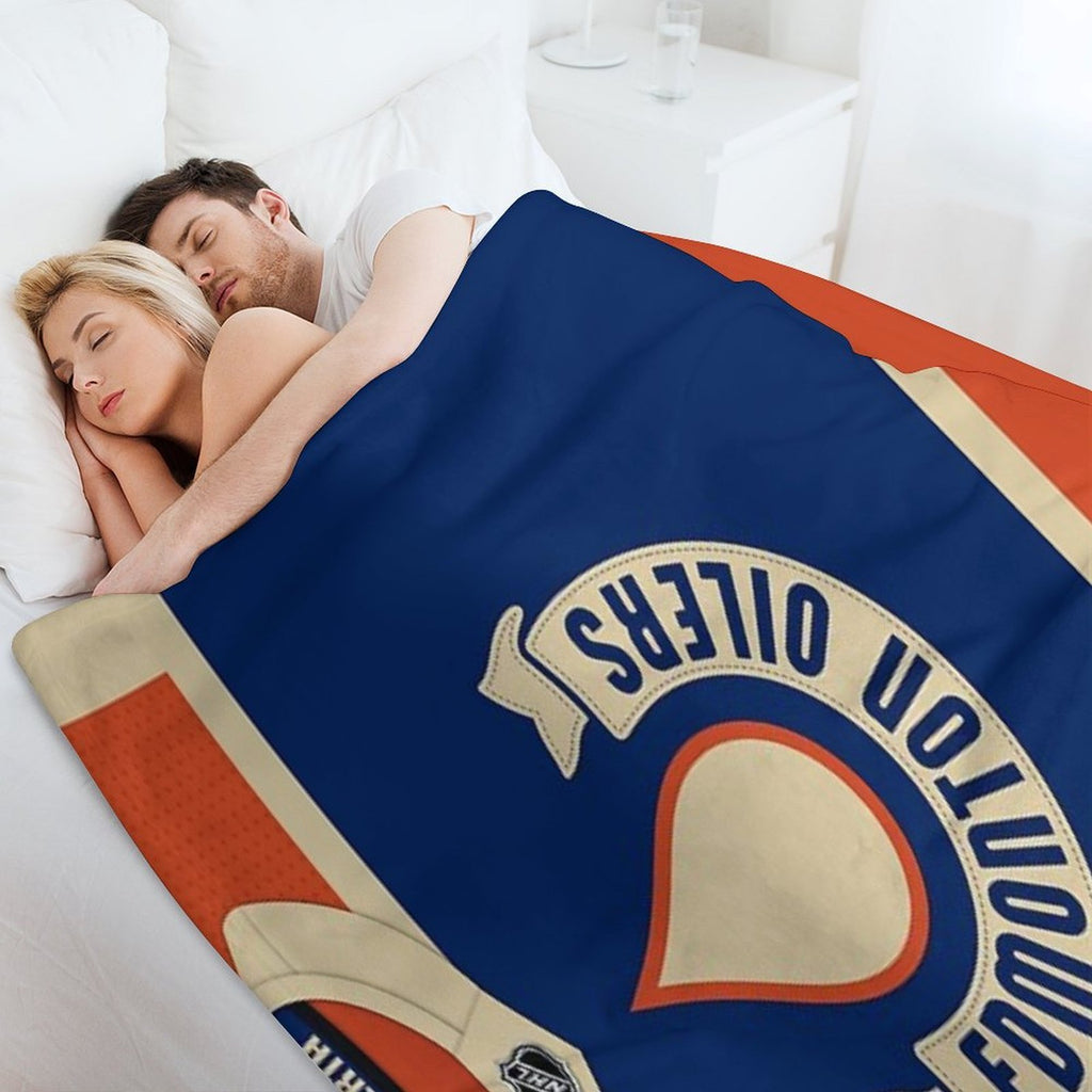 Edmonton Oilers 2023 Heritage Classic Jersey Throw Blanket Anti-pilling Throw Blanket