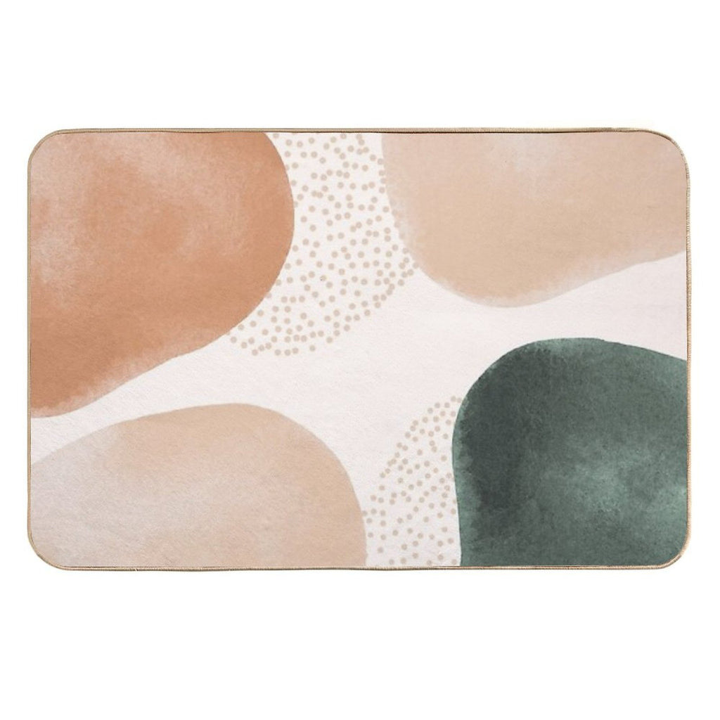 Boho Abstract Neutral Watercolor Geometric Shapes  High-Traffic Bath Mat