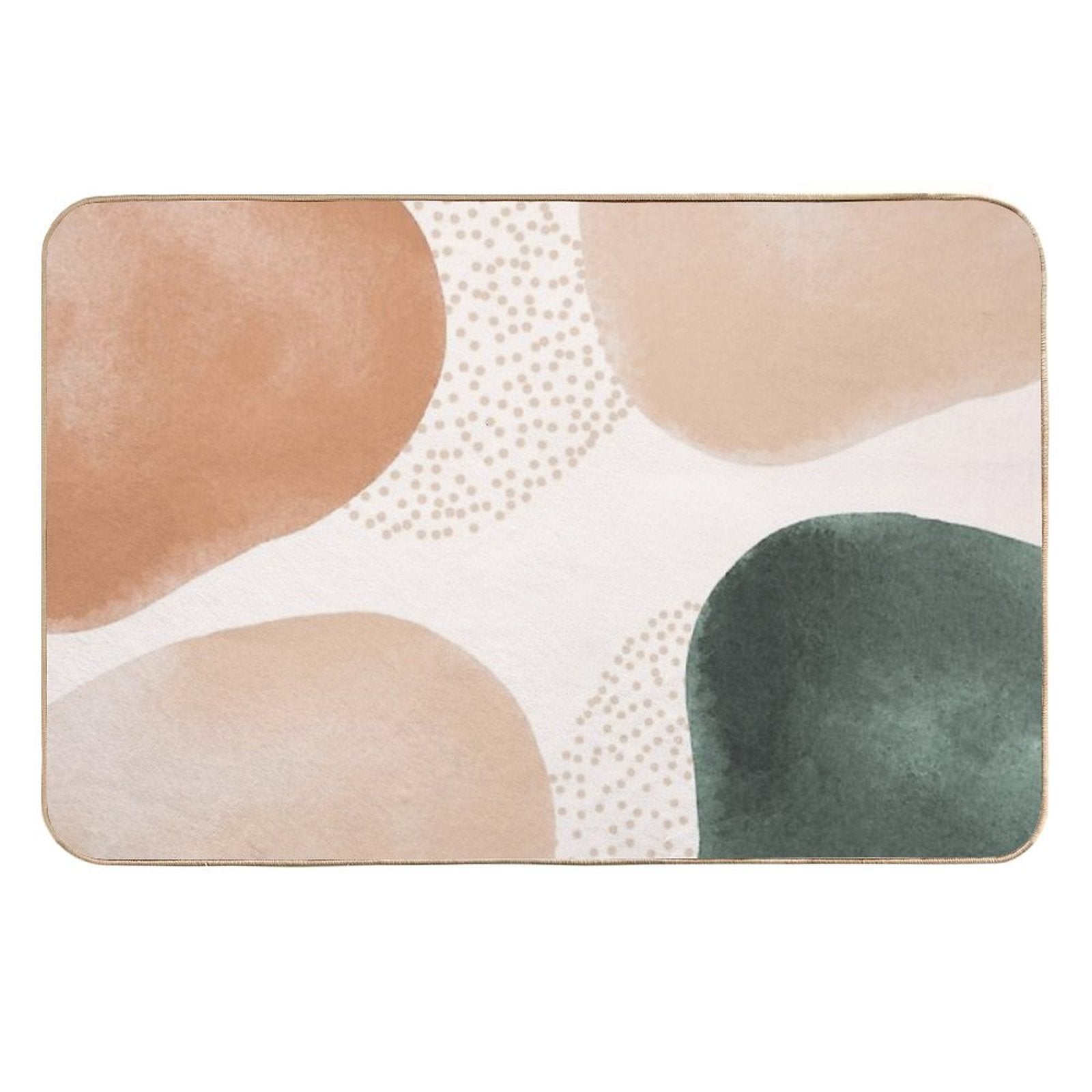 Boho Abstract Neutral Watercolor Geometric Shapes  High-Traffic Bath Mat