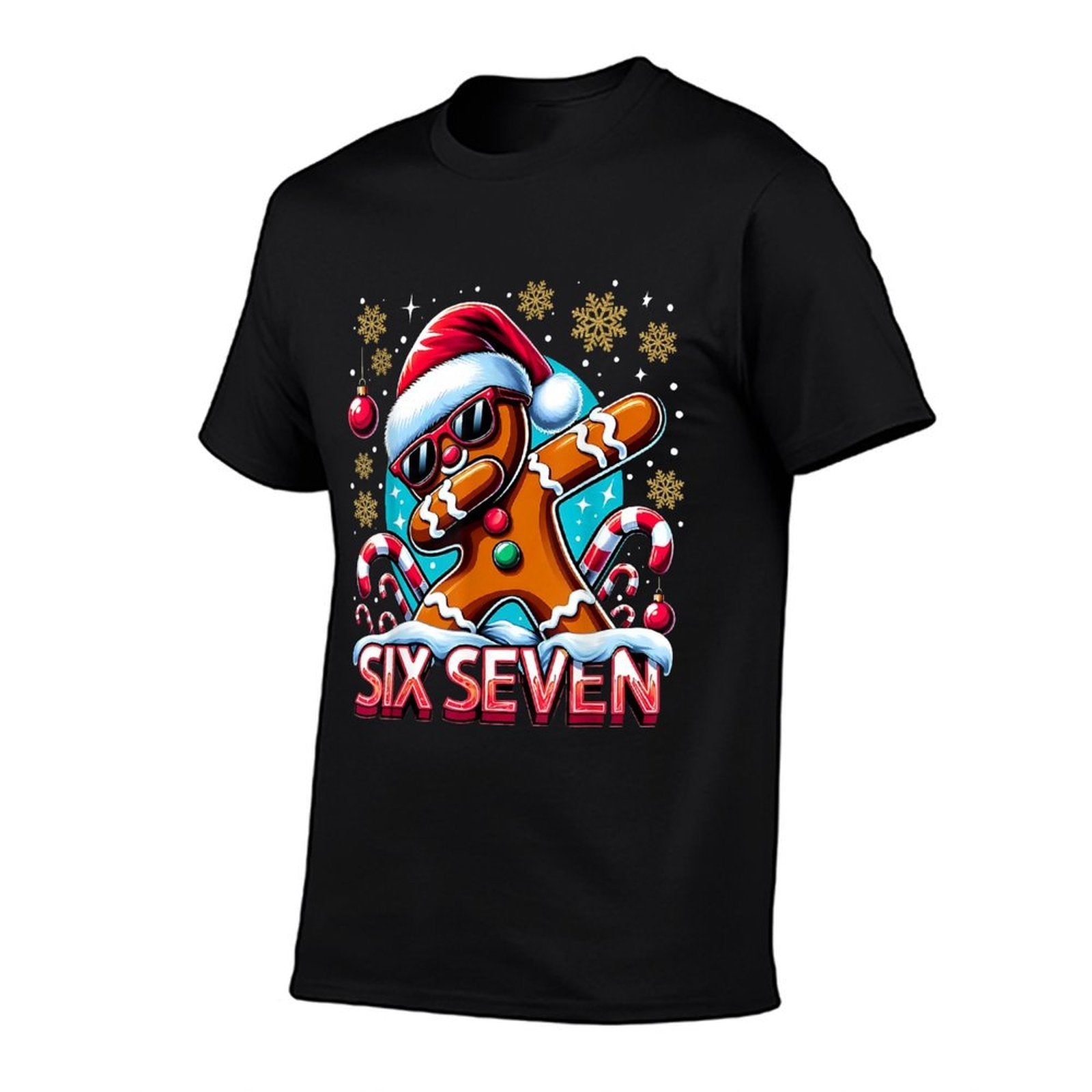 Six Seven Funny Gingerbread Christmas Design Comfortable T-Shirt