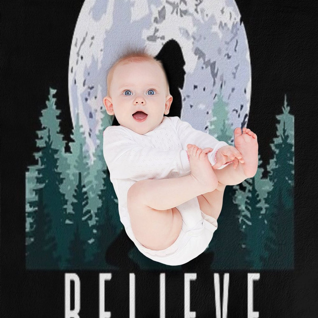 Bigfoot Believe  Sasquatch All-season Throw Blanket