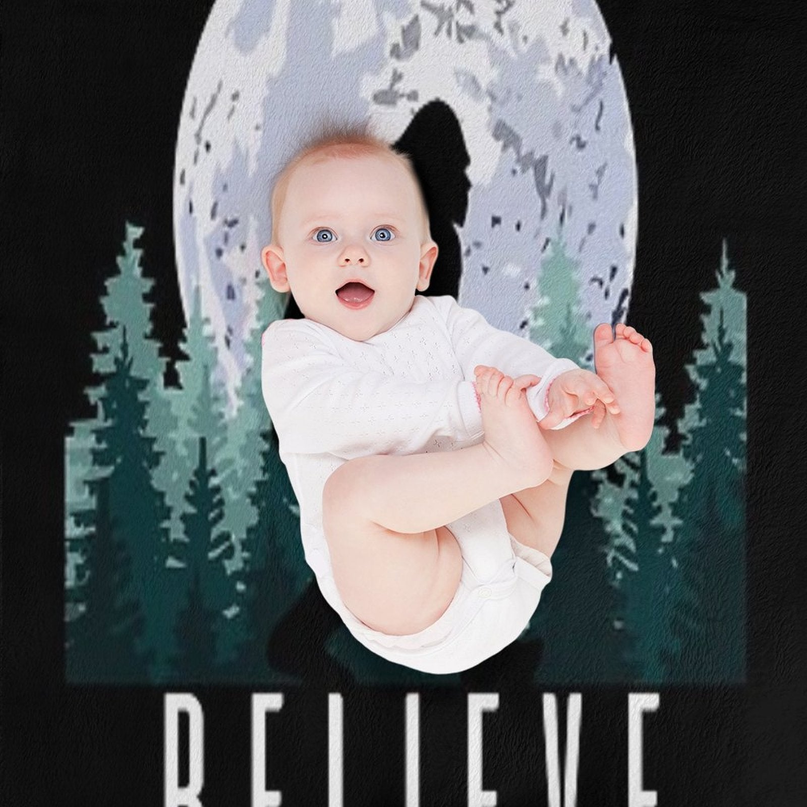 Bigfoot Believe  Sasquatch All-season Throw Blanket