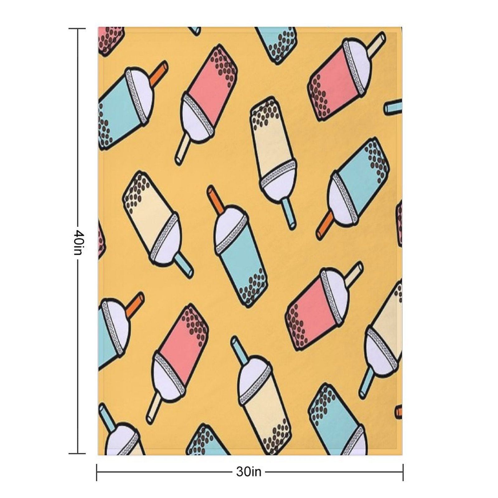 Bubble Tea Pattern Multi-functional Throw Blanket