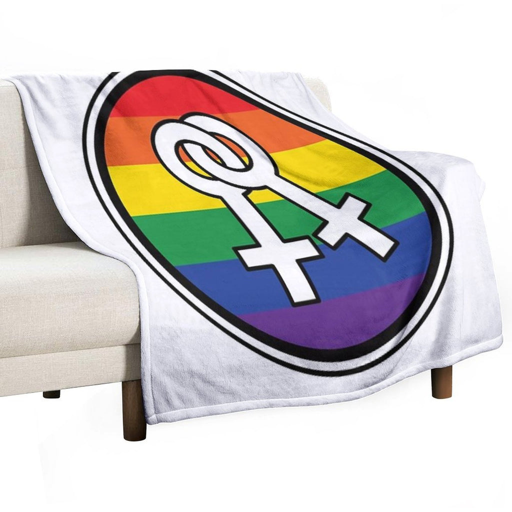 Female Symbols Rainbow Quick-dry Throw Blanket