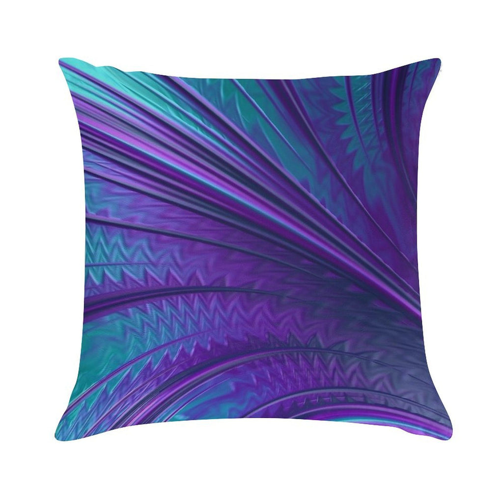 Abstract in Blue And Purple Soft Hidden Zipper Throw Pillow