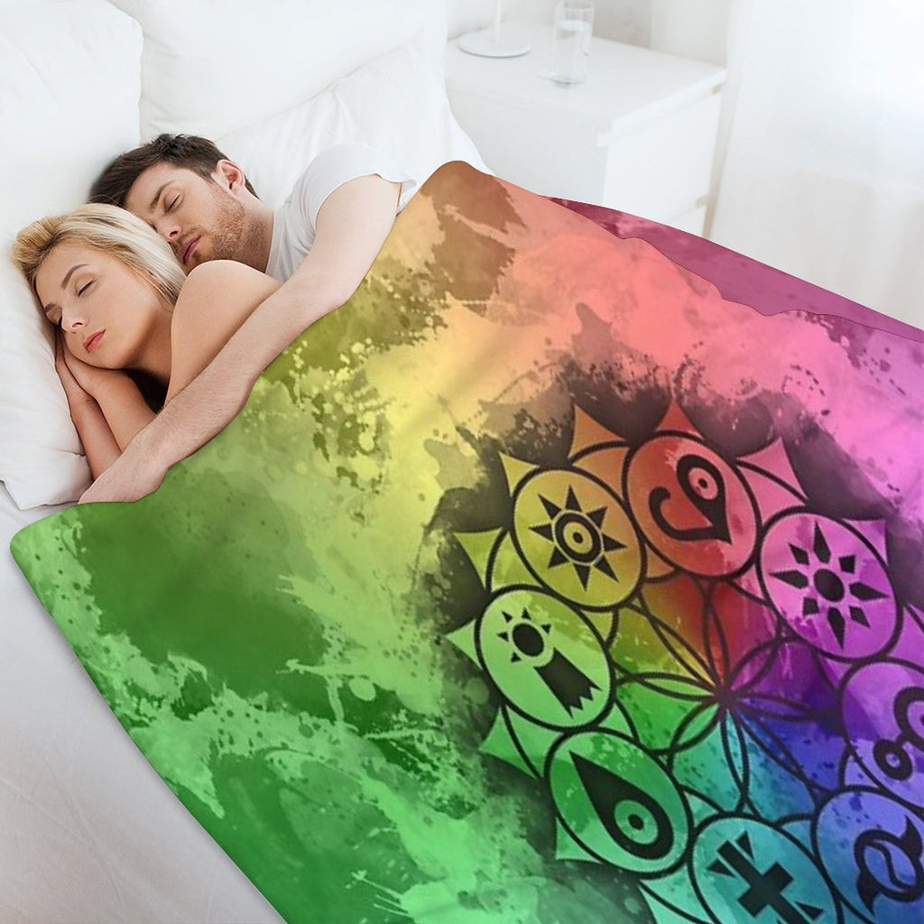 Digimon Mandala Paint Compact Throw Blanket