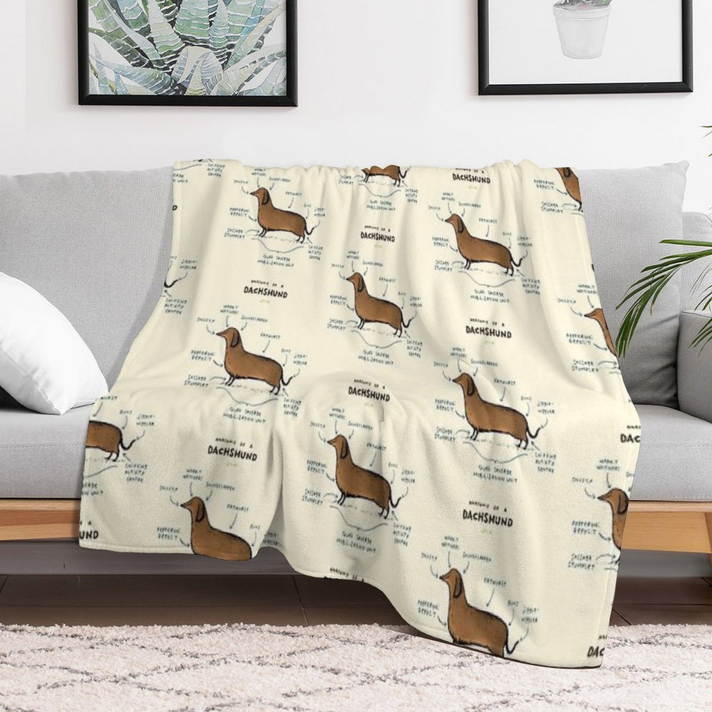 Anatomy of A Dachshund Premium Throw Blanket