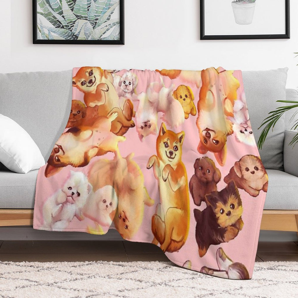 Dogs All over Different Background Every Product Versatility Throw Blanket