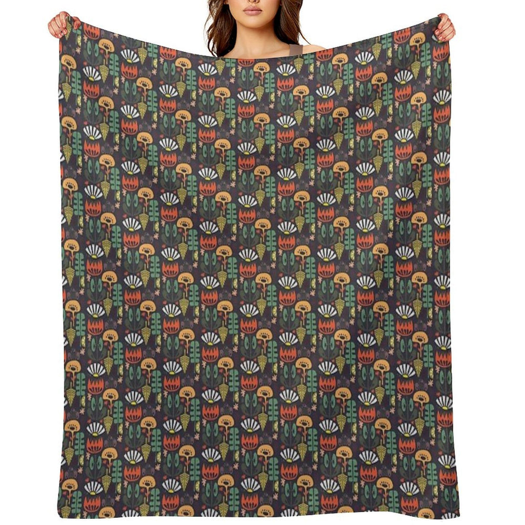 Scandinavian Wildflowers Anti-pilling Throw Blanket