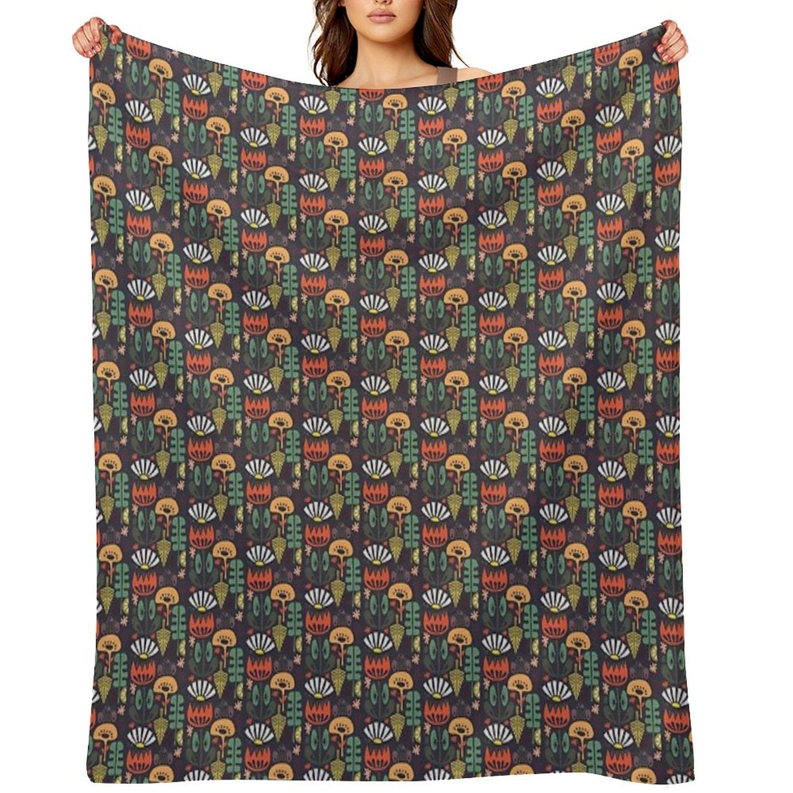 Scandinavian Wildflowers Anti-pilling Throw Blanket