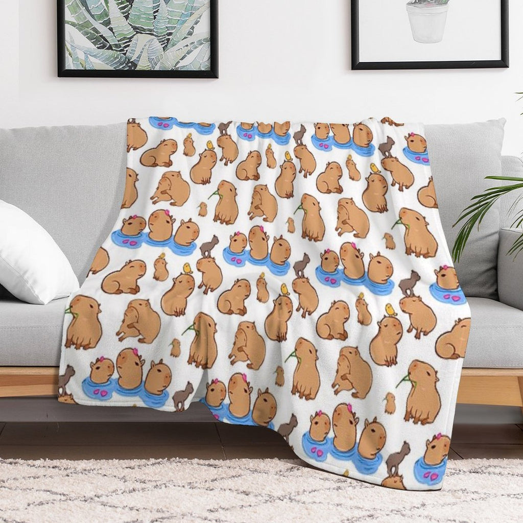 Capybara Pattern Premium Throw Blanket