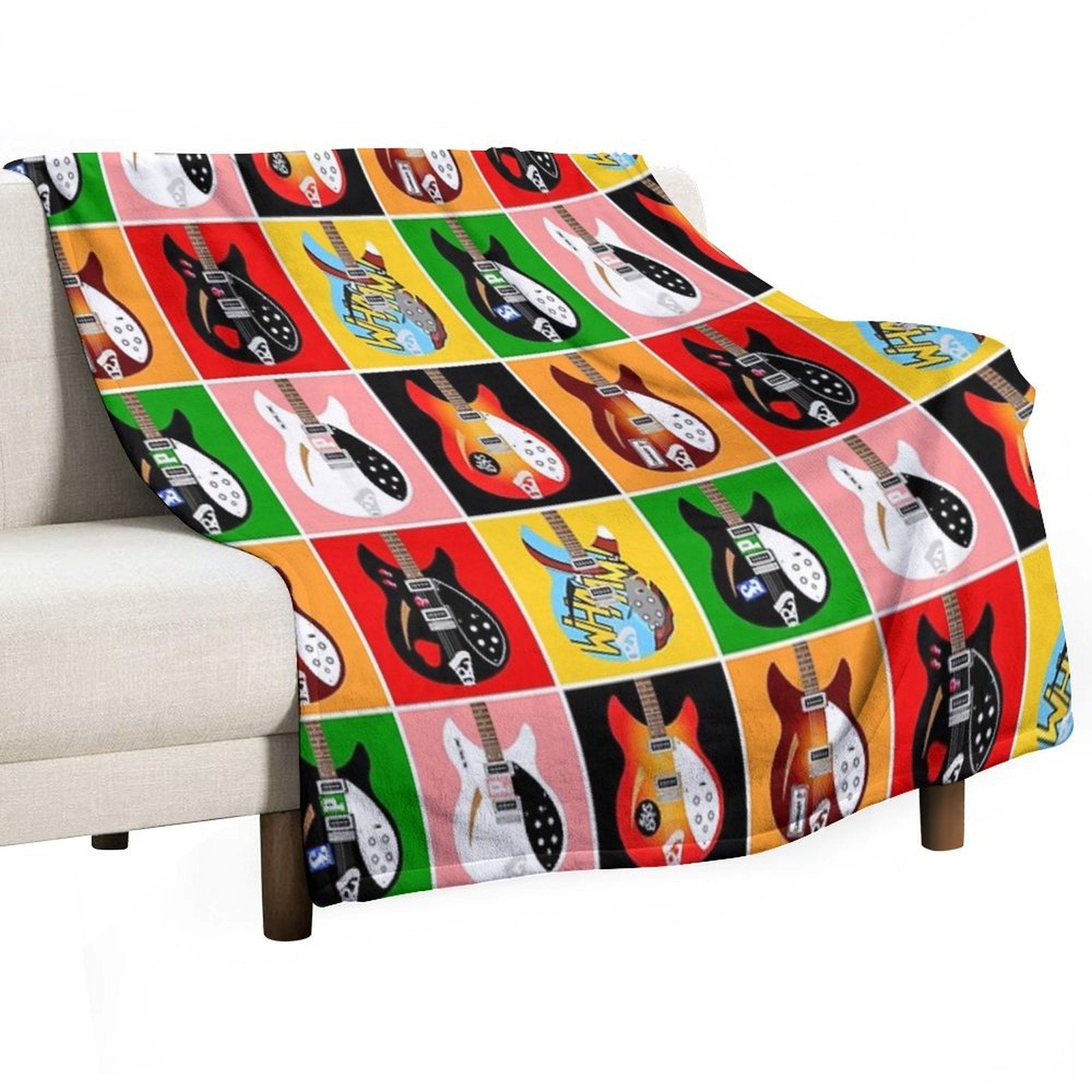 Paul Weller's Jam Rickenbacker Guitars Shrink-resistant Throw Blanket