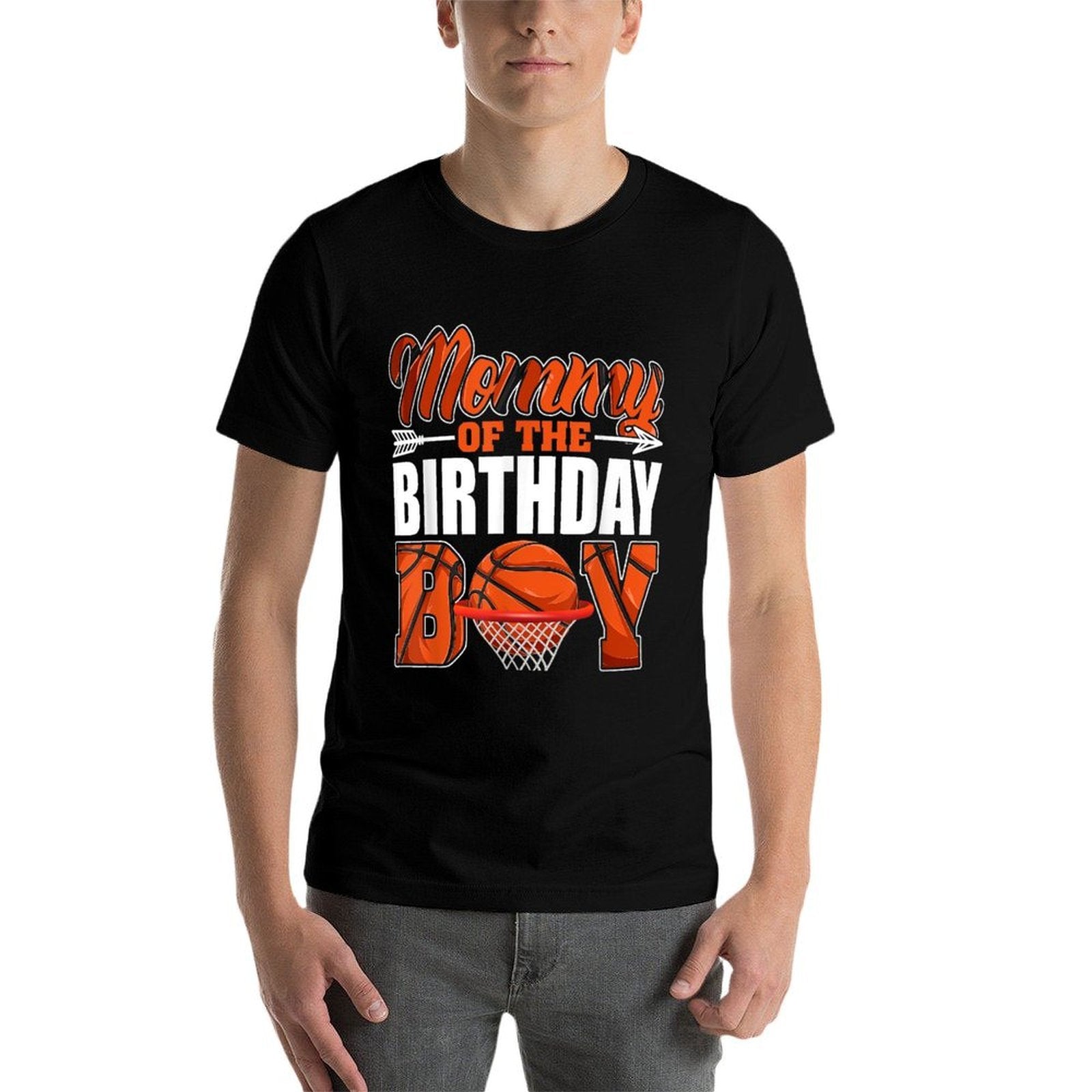 Mommy Of Birthday Boy Basketball Matching Family Party  Relaxed-fit T-Shirt