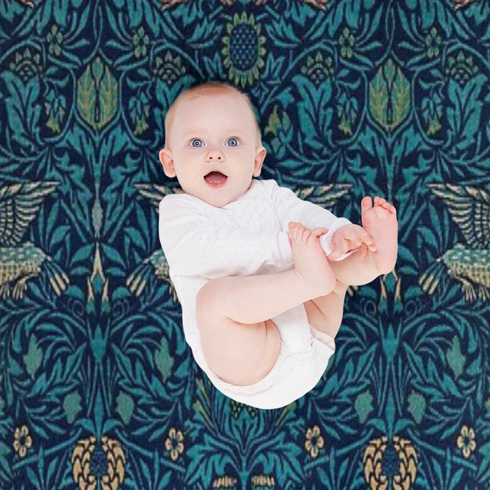 Bird by William Morris, 1878 Wrinkle-free Throw Blanket
