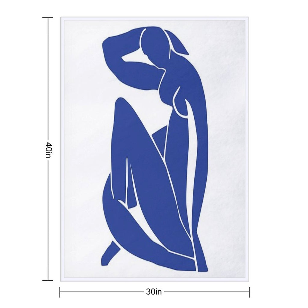 Henri Matisse - Nu Bleu II (Blue Nude) - The Cut Outs Premium Throw Blanket