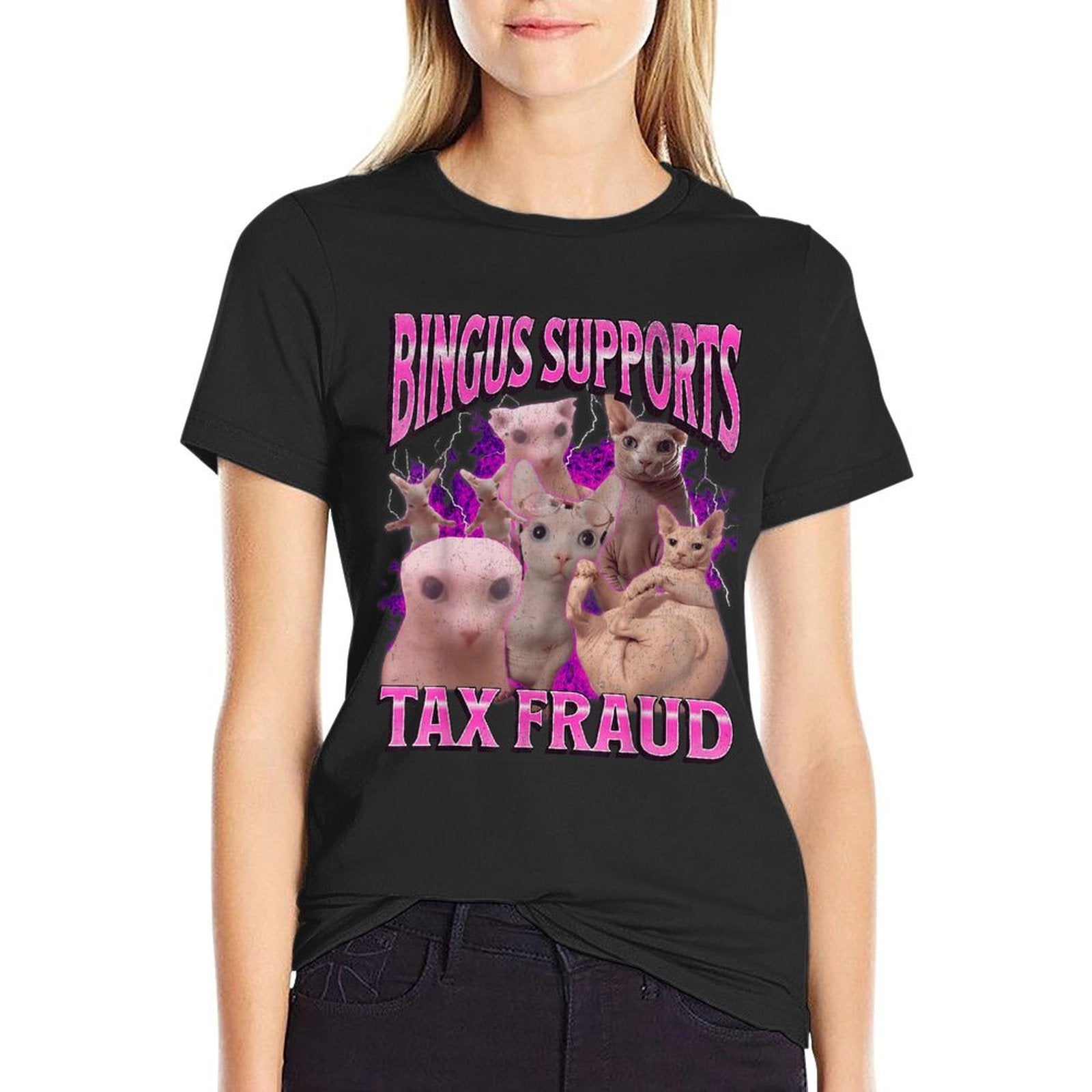 Bingus My Beloved Funny Sphinx Cat Meme Bootleg Graphic  Slim-fit Cut T-Shirt