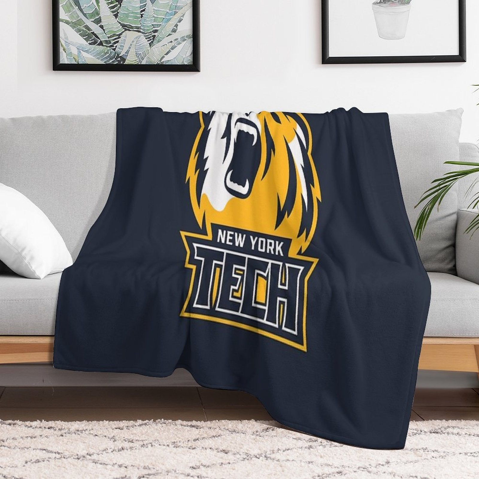 NYIT Bears Plush Throw Blanket