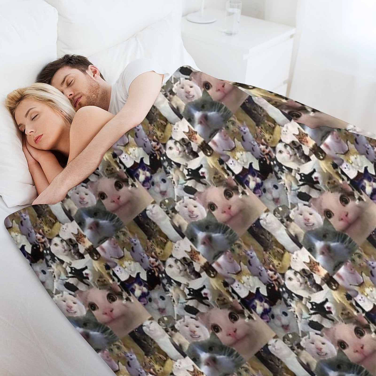 Cursed Cat Collage Compact Throw Blanket