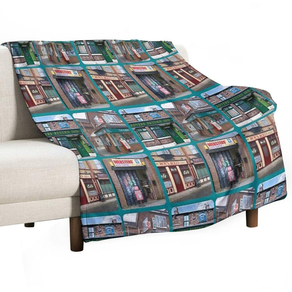 Corrie Iconic Buildings Anti-pilling Throw Blanket