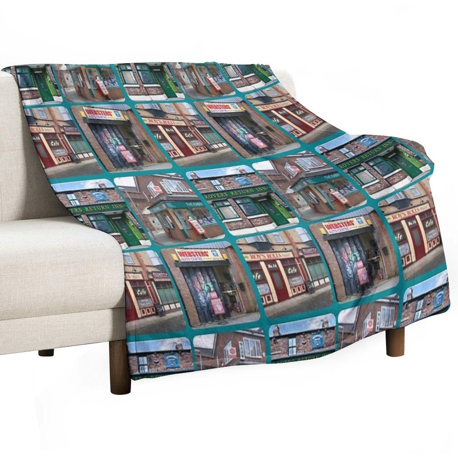 Corrie Iconic Buildings Anti-pilling Throw Blanket